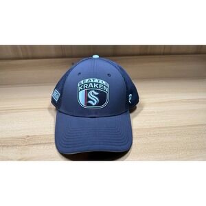Seattle Kraken Fanatics- Snap Back, Mesh 2024 NHL Draft Flex Hat - Deep Sea Blue